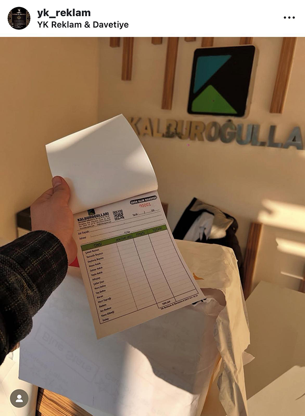 Kalburoğulları Ürün Fişi