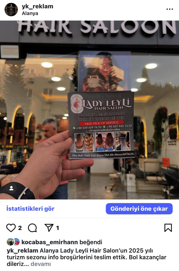 Leydi Leyli Hair Salon Broşür 